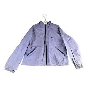 Vintage Adidas Windbreaker Jacket Purple Full Zip Mesh Lined XL 142036 0011